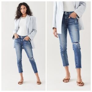 MOUSSY VINTAGE Lenwood Skinny Blue Jeans Distressed Size 27 Baddie Grunge